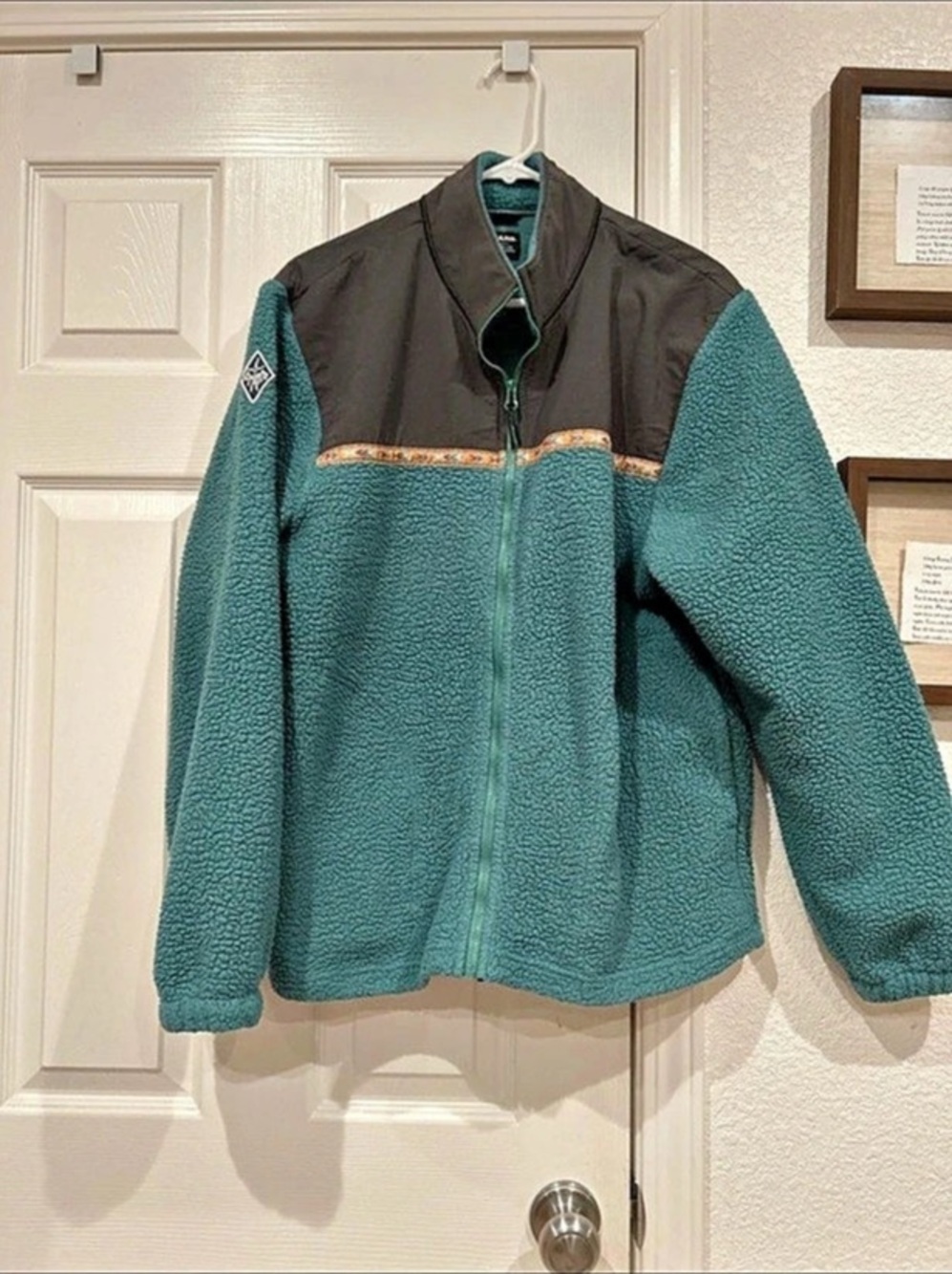 prAna Hurricane Full-Zip Fleece Jacket Teal & Dark Gray Size Medium